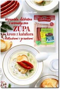 Kremowa zupa z kalafiora z frankfurterkami